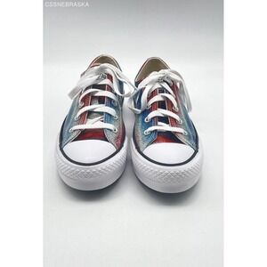 Converse Chuck Taylor‎ Girls Lift Platform Low Glitter Sneakers A00444C Size 4.5